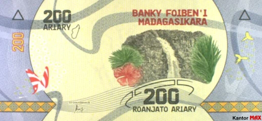 Vorderseite der 200-Ariary-Banknote