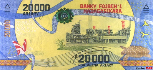 Vorderseite der 20.000-Ariary-Banknote