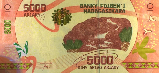 Vorderseite der 5000-Ariary-Banknote