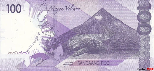 Tył banknotu 100 peso filipińskich 2020 rok