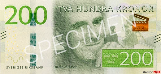 Przód banknotu 200 koron szwedzkich 2015 r.