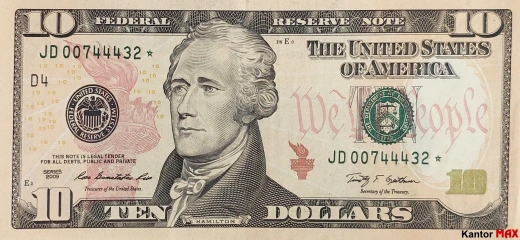 10-USD-Banknote, Ausgabe 2004–2017 – Vorderseite