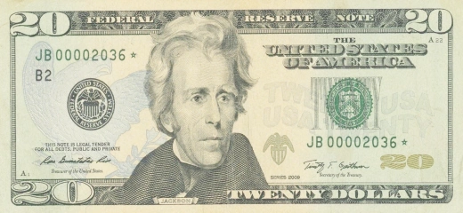 20-USD-Banknote, Ausgabe 2004–2017 – Vorderseite