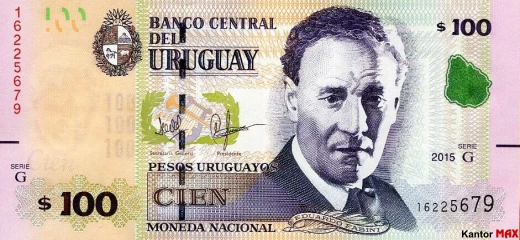 Vorderseite der 100-uruguayischen Peso-Banknote, Ausgabe 2015