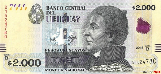 Vorderseite der 2000 Uruguayischen Peso-Banknote, Ausgabe 2015