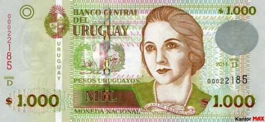 Vorderseite der 1000 uruguayischen Peso-Banknote, Ausgabe 2011
