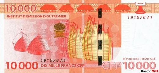 Vorderseite der 10.000 CFP-Francs-Banknote