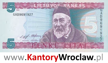 banknot 5 LTL awers seria/rok : 1993