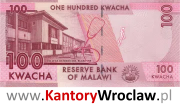 banknot 100 MWK rewers seria/rok : 2016