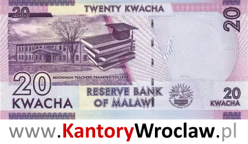 banknot 20 MWK rewers seria/rok : 2016