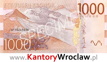 banknot 1000 SEK rewers seria/rok : 2015