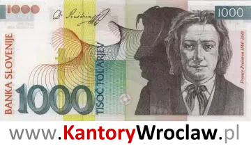 banknot 1000 SIT awers seria/rok : 1992
