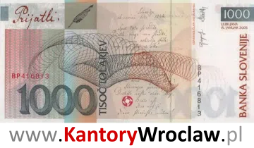 banknot 1000 SIT rewers seria/rok : 1992