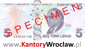 banknot 5 TRY rewers seria/rok : 3
