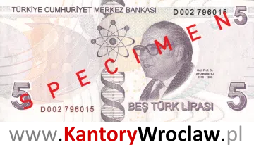 banknot 5 TRY rewers seria/rok : 4
