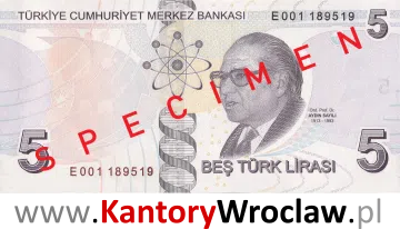 banknot 5 TRY rewers seria/rok : 5