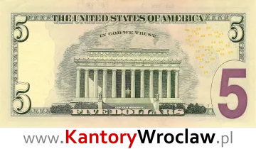 banknot 5 USD rewers seria/rok : 2008